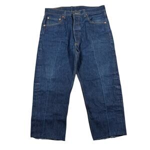 Vintage Levi's 501 Shrink to Fit Jeans 32x22 CHOPPED Crop Cut Off Denim